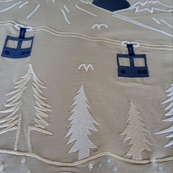 Express premium cotton t-shirt. Size small. Cream color. Embroidered graphics. - Picture 5 of 5